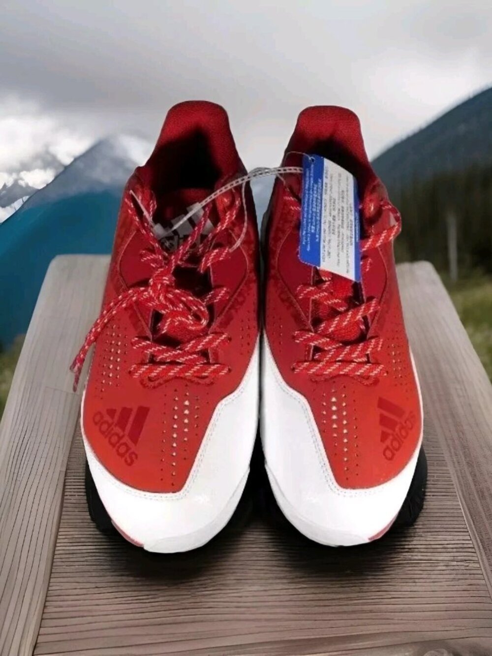 Adidas Mens PowerAlley 4 Baseball Cleats, Power Red/White/Silver Metallic, 9 M